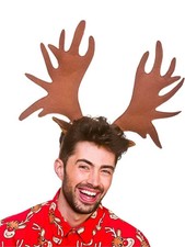 Adult Giant REINDEER ANTLER Christmas Headband Xmas Pub Party Rudolf Moose Anima