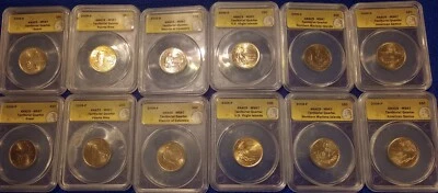 2009 S  6 U.S Territories Quarters P&D 12 COINS ANACS MS67 Qu PR DC VI NMI AS  - Image 1 of 4