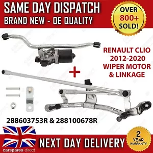 RENAULT CLIO MK4 2012-2020 FRONT WINDSCREEN WIPER MOTOR & LINKAGE MECHANISM RHD - Picture 1 of 3