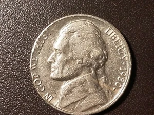 1980-P 5c JEFFERSON NICKEL PLANCHET MINT ERROR / BROADSTRIKE - Bild 1 von 7