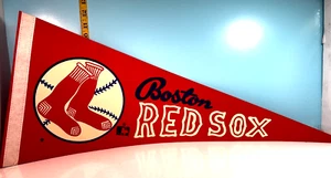 🔥1960's Boston Red Sox Red Stocking Logo Full Sz Baseball Pennant🔥 NM - Picture 1 of 6