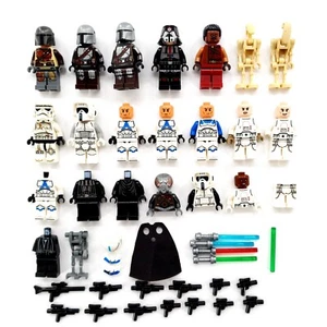 Lego Star Wars Minifigures Lot w/ Some Parts, Accessories, Helmets *READ* Damage - Picture 1 of 20