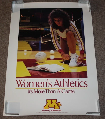 Vintage Minnesota Gophers Womens Student Athlete Volleyball 32x22 Poster Cover