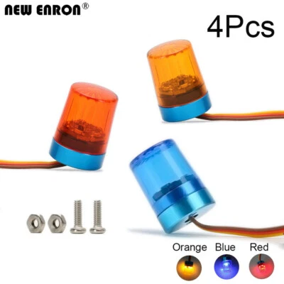 4Pcs 10/13mm LED Light Police Rotation Ultra Bright RC 1/10 1/14 Tamiya Tractor - Image 1 of 4