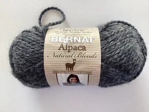 Bernat “Alpaca Natural Blends” Bulky Yarn 120 Yds Color Ebony Made In Canada New - Picture 1 of 4