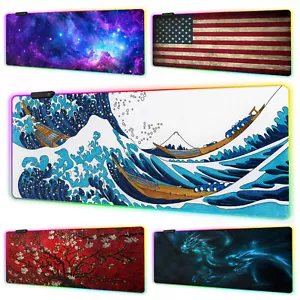 RGB Gaming Mouse Pad - Large LED Gaming Desk Mat with Design (31.5 x 11.8 Inch) - Picture 1 of 15