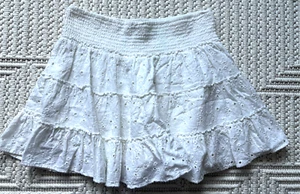 American Eagle Damen bestickt weiß Ösen gefüttert Rock Größe Large - Bild 1 von 6