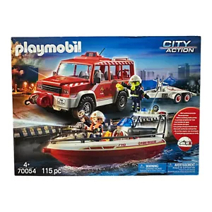 PLAYMOBIL® City Action Feuerwehr 70054 Löschfahrzeug mit Boot NEU & OVP - Bild 1 von 2