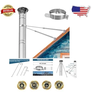 6" Schornsteinhalterung Kit mit verstellbaren Beinen - sichere & zuverlässige Installation - Bild 1 von 9