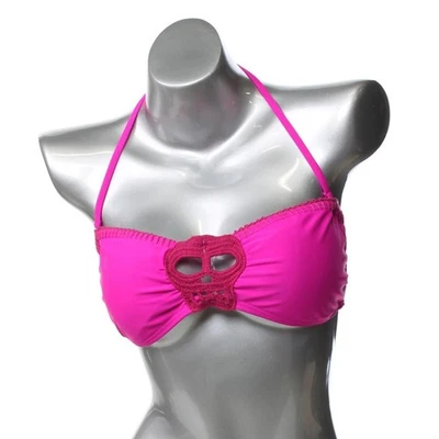 Bikini LAB Womens L Swim Top Bandeau Pink Chic Swimwear Sale Designer Fashion - Image 1 of 4