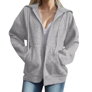 Ezbelle Womens Long Sleeve Shirt Full Zip Hoodie Lightweight Jacket Sweatshir... - Picture 1 of 6