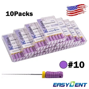 60pc Dental Endo K file Root Canal File 25mm hand use Stainless Steel #10 K-File - Picture 1 of 18