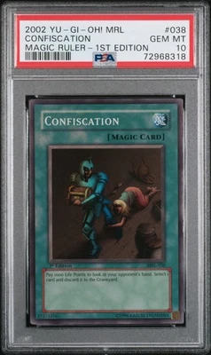 Confiscation Yugioh 2002 MRL-038 Super Rare 1st Edition PSA 10 - Image 1 of 2
