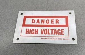 Vintage Danger High Voltage Plate Sign ~ Small - Picture 1 of 4