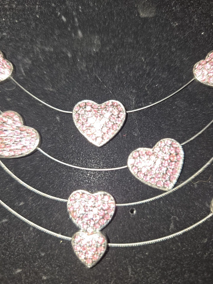 Suzanne Sommers 浮动心形项链 全新带盒 — 第 1/4 张图片