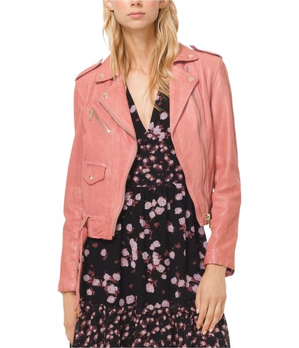 Giacca Moto Michael Kors Donna Classica Rosa X Small