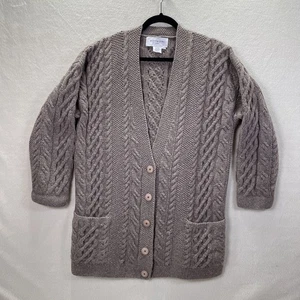 Cárdigan Vittadini Sport Mujer L/XL Marrón Grueso Tejido Mezcla Lana Cable Botones - Imagen 1 de 9