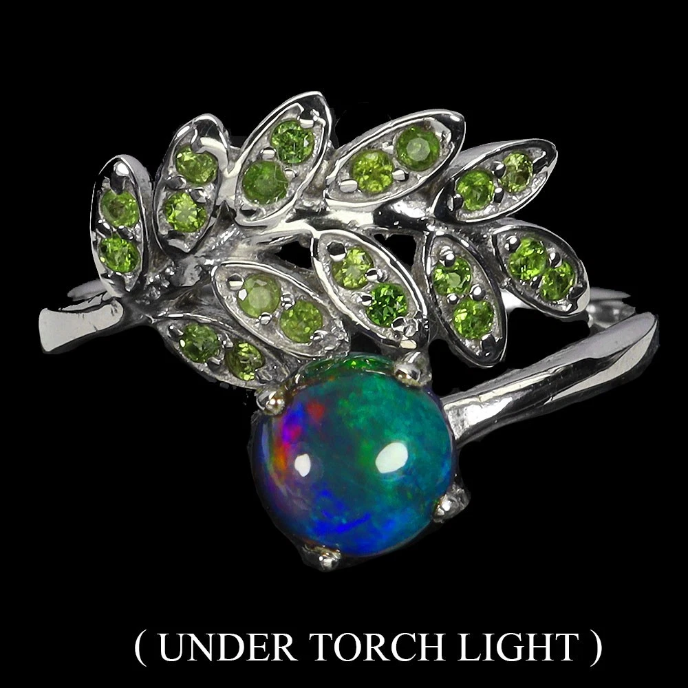 Verde -7.5  Pietra Preziosa Cromata Diopside In Argento Sterling Massiccio 925 Regalo Fatto A Mano~p128685342 - Foto 7