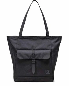 Herschel Retreat Tote Bag Black Tonal DIRTY & RIPPED!! NWT 13”x15” Sleek - Picture 1 of 5