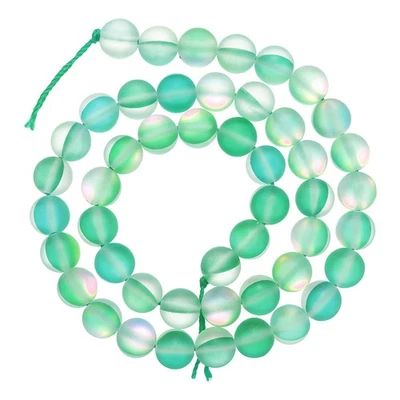 Matte Crystal Glass Beads 8mm Synthetic Frosted Shining Beads, Green - Image 1 of 4