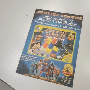 Anuncio impreso cómic vintage Y2k 2000s 2005 Liga de la Justicia Batman Superman paletas - Imagen 1 de 3