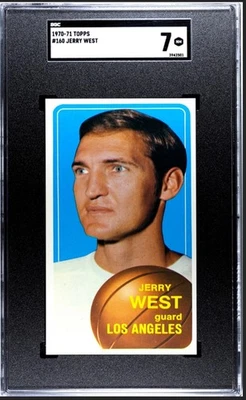1970 Topps Basketball #160 Jerry West (HOF) SGC 7 ~ Well Centered  - Image 1 of 2