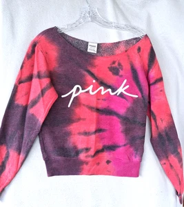 PINK Victoria's Secret Women Sweatshirt SMALL Tie Dye Long Sleeve - Picture 1 of 5