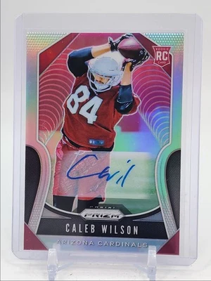 CALEB WILSON 2019 PANINI PRIZM ROOKIE AUTOGRAPH SILVER PRIZM RC AUTO Q4920 - Image 1 of 2