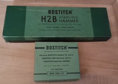 Bostitch Modell H2B Vintage Hefthammer Werkzeug Tacker mit 1/4 Karton Klammern - Bild 1 von 4