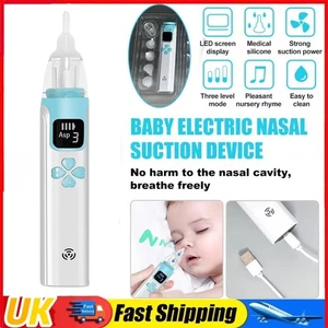 Baby Nasal Aspirator Electric Safe Hygienic Nose Cleaner Snot Sucker Newborns UK - Picture 1 of 18