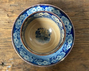 ANTIQUE TRANSFERWARE TEA BOWL & SAUCER 'Woodman' Staffordshire - Picture 1 of 24