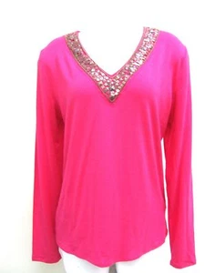 Top fucsia scollo a V pizzicato manica 3/4 Strazzi nuovo con etichetta taglia L - Foto 1 di 1