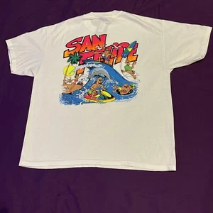 Vintage 90er San Felipe Mexico Surf Jetski Delphin T-Shirt XL weiß Einzelnaht - Bild 1 von 7