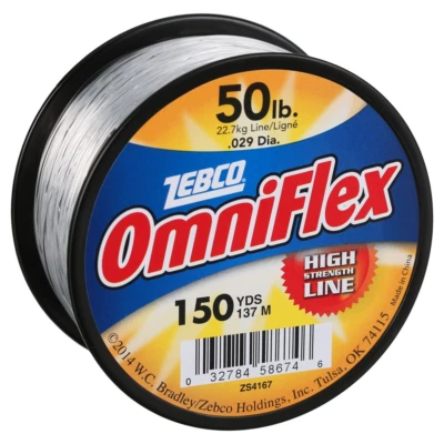 Zebco OMNIFLEX MONOFILAMENT FISHING LINE 50 LB 150 YD CLEAR Abrasion Resistant - Image 1 of 4