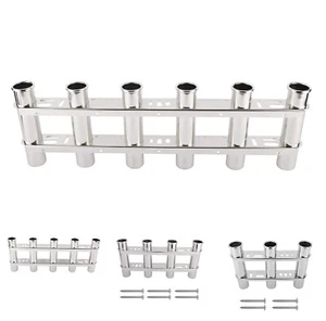 NovelBee Stainless 3/4/5/6 Tubes Fishing Rod Holder for Boat Marine Kayak Yacht - Picture 1 of 40