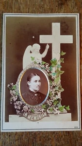 1870'S CABINET CARD PHOTO - IN MEMORIAM - PRETTY WOMAN - L CANTON BUENOS AIRES - Picture 1 of 6