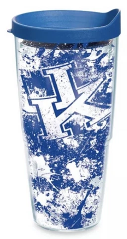 Kentucky Wildcats 24oz Tervis Tumbler with Lid-Splatter Wrap-Made in USA-New Cover
