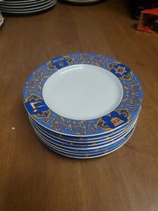 8 AMERICAN ATELIER CELEBRATIONS 8" Judaica Hannukha Salad Plate Blue 3355 (Bin17 - Picture 1 of 10