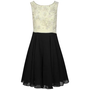 ABITO MONSOON ROKSANDRA GIALLO/NERO CON PERLINE E PAILLETTES PREZZO CONSIGLIATO £149 8,10,12,14,16 - Foto 1 di 11