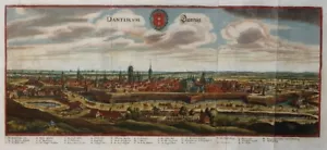 POLONIA POMERANIA DANZICA DANTISCUM STEMMA COLORATO MERIAN TOPOGRAPHIA 1650 - Foto 1 di 1