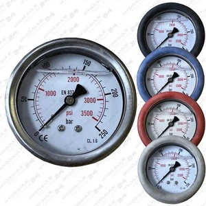 Hydraulik Manometer ø63 mm Glycerin Edelstahl ECO-Line 0 bis 1000 bar Anschluss - Bild 1 von 35
