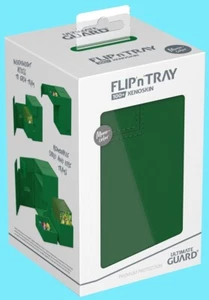 ULTIMATE GUARD GREEN FLIP n TRAY 100+ MONOCOLOR DECK CASE Card Box ccg Xenoskin - Picture 1 of 4