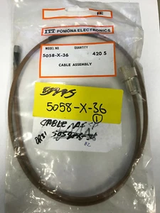 Pomona 5058-X-36 Gruppo Cavi RF 50 Ohm "N" a SMA RG142B/U Cavo 36" - Foto 1 di 4