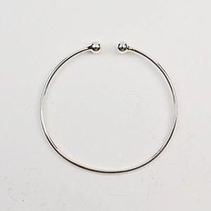 Silver Tone Torque Bangle Bracelet - Stackable, Cuff, Wrap - 1.5mm - Picture 1 of 4