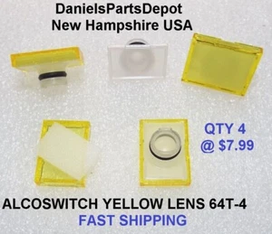 x4 Alcoswitch 64T-4 LENTE AMARILLA PARA INTERRUPTOR 164TL Y ZÓCALO 164TZ LÁMPARA INDICADORA - Imagen 1 de 6