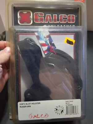 GALCO RIGHT HAND BLACK LEATHER COP 3 SLOT HOLSTER RUGER SR9 CTS484B NEW - Image 1 of 4