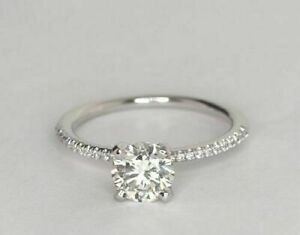 1.35 Ct Round-Cut Diamond Wedding Engagement Ring 14k White Gold Over