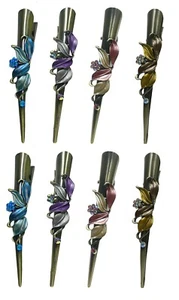 8 pc Pack Flower Alligator Duckbill Clips Beak Clips 2 ea 4 Colors YY86155-1-4-2 - Picture 1 of 11