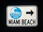 Miami Beach Tsunami Evakuierungsroute Straßenschild 18""x12"", Florida, Strand, Marlins