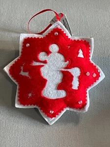 Disneyland Disney Parks Plush Mickey Mouse Snowflake Christmas Holiday Ornament - Picture 1 of 2